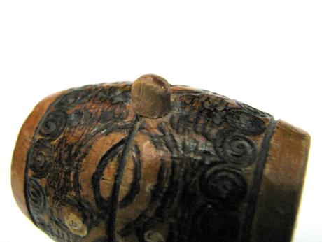 Mini vintage drevený sud - soška,