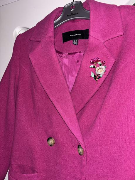 Magenta ružový kabát vero moda xs/s, vero moda,xs