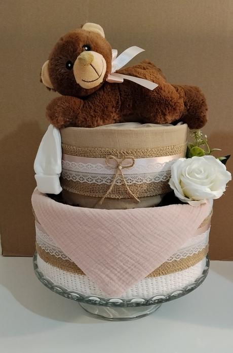 Plienková torta nežné objatie - pre dievčatko,