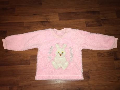 Chlpatá teplučká mikinka so zajačikom, 86