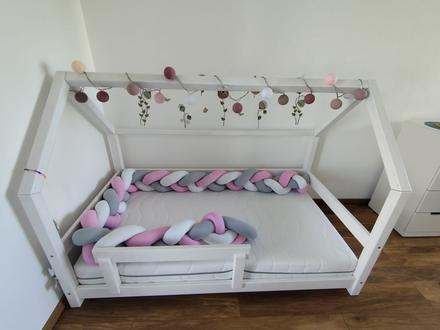 Detská postel- domcek, šírka (cm): 95,dĺžka (cm): 190