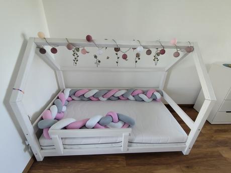 Detská postel- domcek, šírka (cm): 95,dĺžka (cm): 190