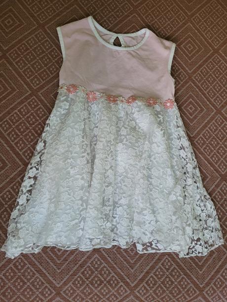 Šaty bielo-ružové veľ.104, 104