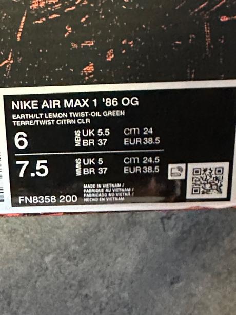 Nike air max 1 86 og, nike,38 / 39
