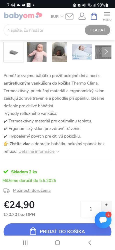 Antirefluxný detský vankúš do kočíka italbaby - th, šírka (cm): 30,dĺžka (cm): 30