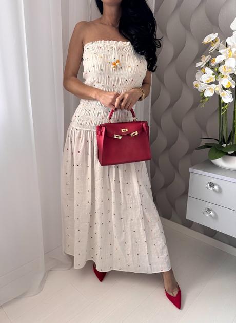 Zara - letné šaty s farebnými pompom, zara,s