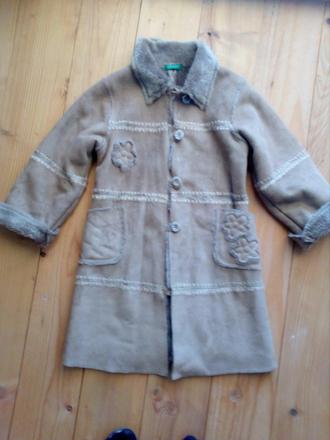 Kožušinový kabátik, benetton,116