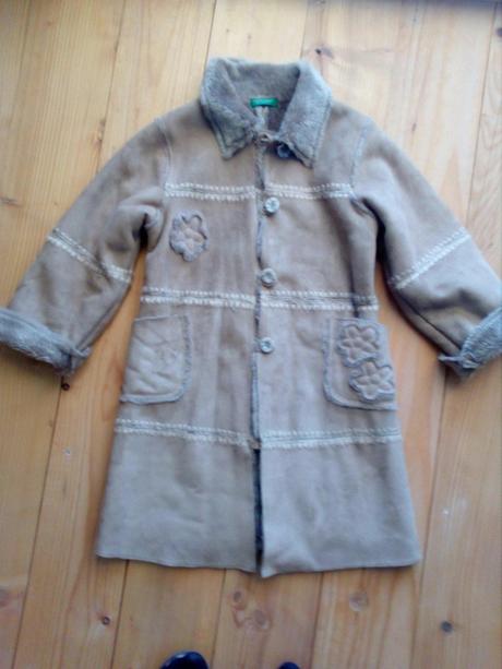 Kožušinový kabátik, benetton,116