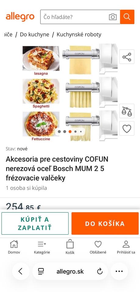 Sada na cestoviny cofun pre bosch mum 2 a 5, bosch