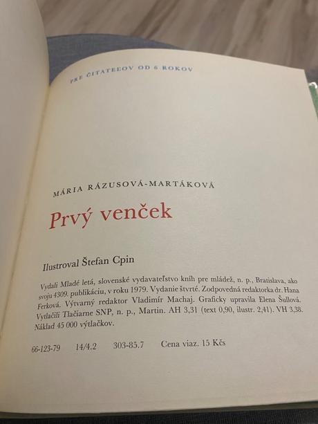 Starý retro prvý venček m. rázusová martáková,