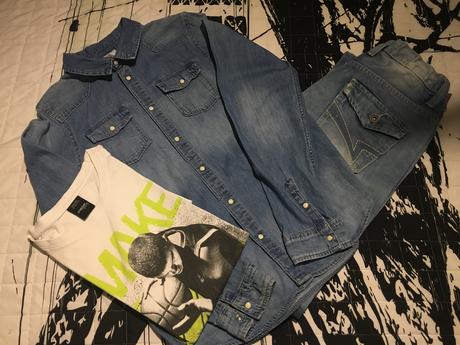 Frajerské rifle+košeľa+tričko, denim co,158