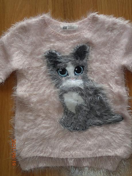 Pulover s mačičkou, h&m,116
