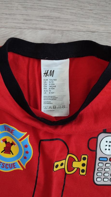 Pyžamo hasič, h&m,134