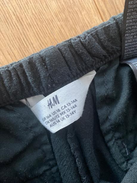 Cierne lanove nohavice, h&m,164