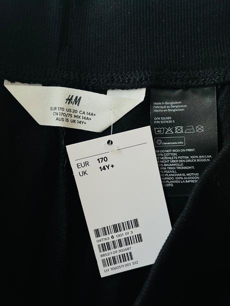 H&m čierne tenké tepláky ve.170, h&m,170