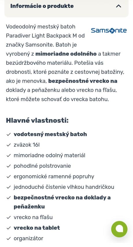 Batoh samsonite paradiver, samsonite