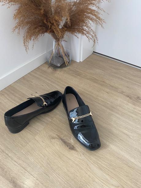 Čierne lakované mokasíny aldo 38, 38