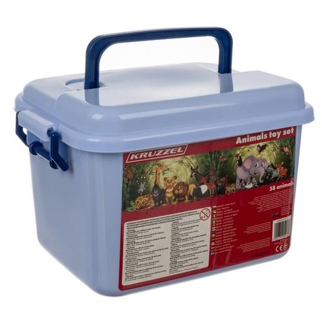 Sada zvieratiek v úložnom boxe,