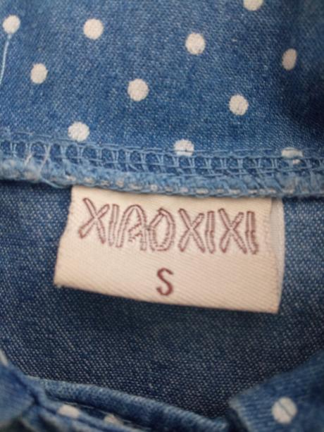 Dievčenské bodkované tenké džínsové šaty (80), 80