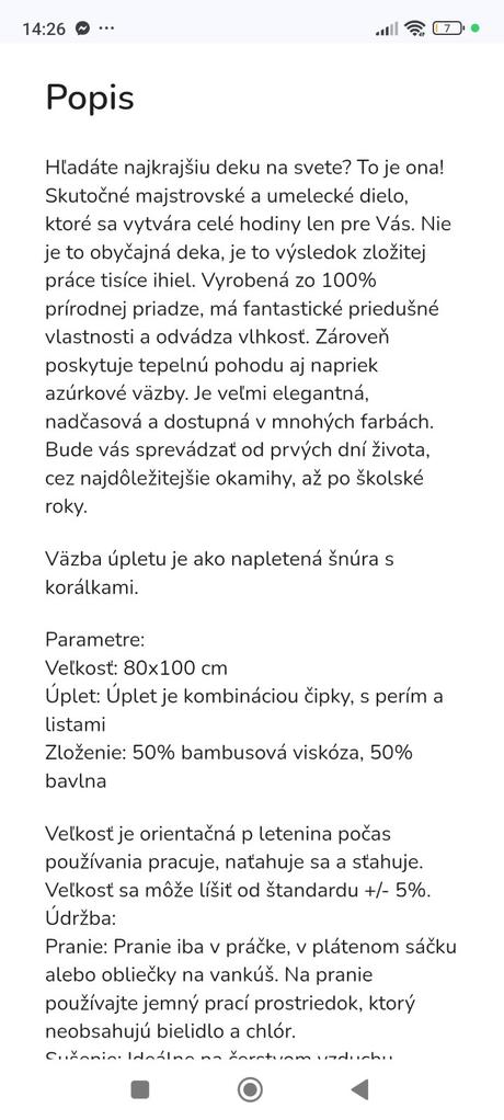 Letná deka lullalove, 