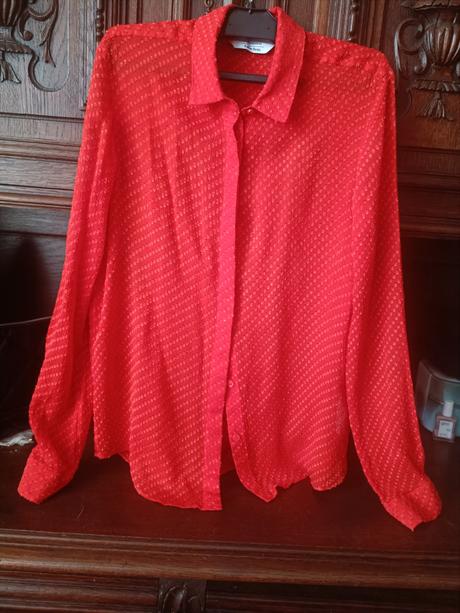 Krásná žiarivá dizajnérska blúzka, vysoká pc, xs