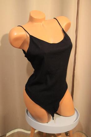 Čierny viskózový body top, h&m, h&m,m