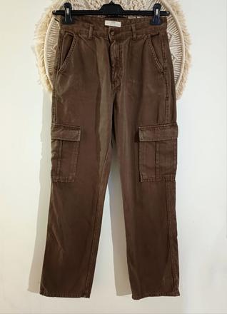 Kapsačové hnedé nohavice, m