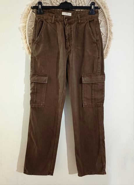 Kapsačové hnedé nohavice, m