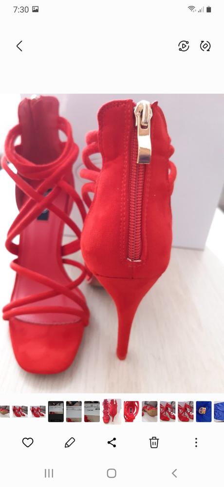 Damske semišové sandále 38 červené, 38