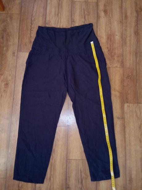 Tmavomodre tehoten.ľanove 3/4nohavice h&m top stav, h&m,40