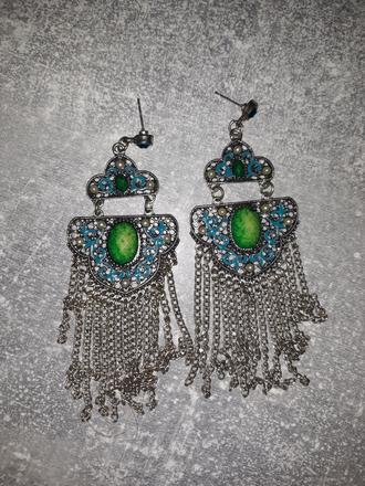 Tyrkysové visiace náušnice,