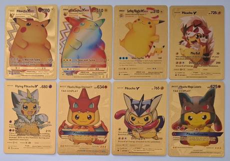 Pokémon karty zlaté plastové (30 ks),