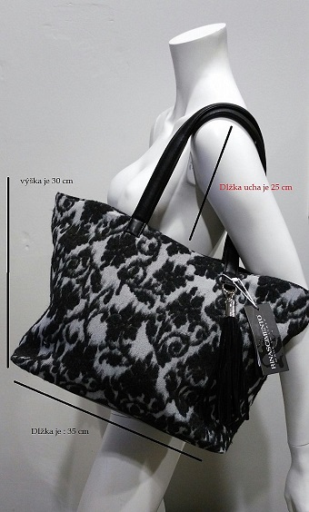 Vintage cierna kabelka, 