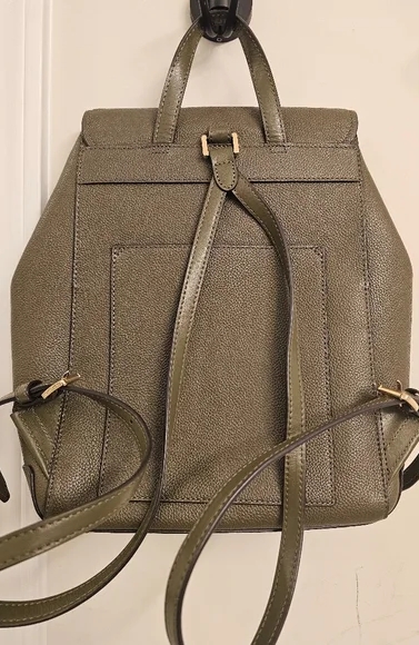 Kožený ruksak, batoh michael kors hayes khaki, michael kors