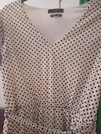 Béžové šaty s čiernymi bodkami reserved super stav, reserved,s