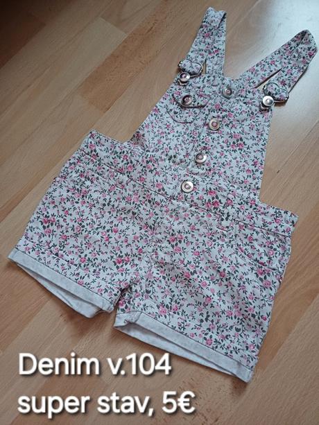 Riflove šortky na traky, denim,104