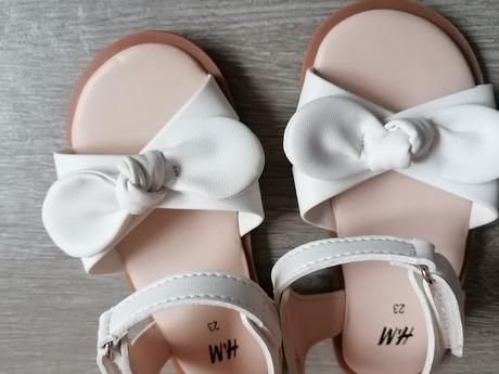 Biele sandalky, h&m,23
