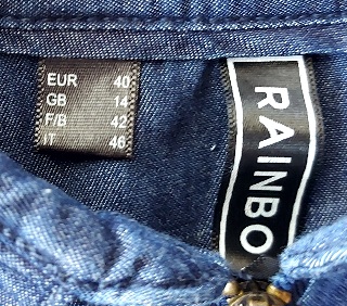 Rifľové šaty rainbow, 40