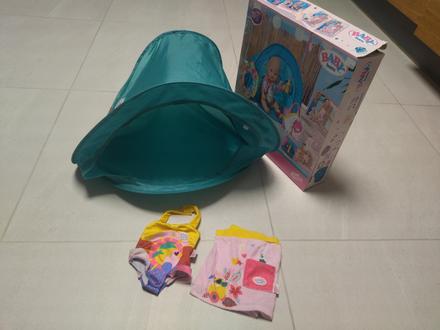 Plážový stan baby born s plavkami a uterakom, 