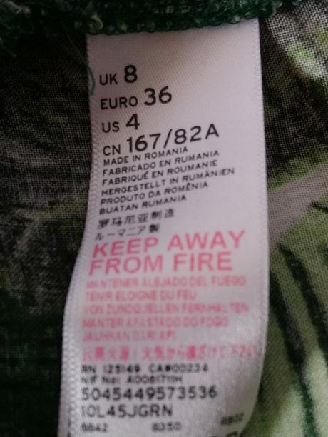 Dámska predĺžená blúzka so zeleným vzorom, topshop, topshop,l