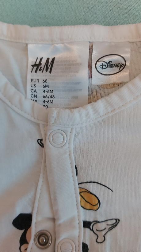 Set overalov/pyžamiek bez nožičiek mickey h&m 68, h&m,68