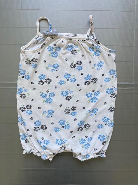 Letne pyzamko, modre/sede kvetinky, h&m,68