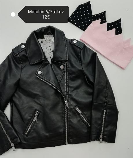 Čierna kožená bunda, matalan,122