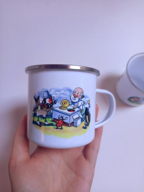 Smaltované hrnčeky s retro obrázkami, 