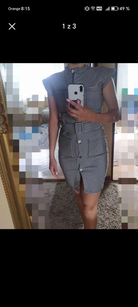 Elegantné károvane šaty, s / xs