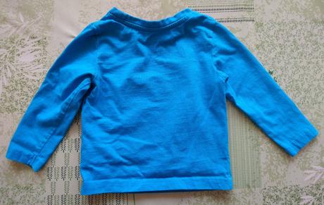 Modré tričko s motívom, m, 74-80 cm, 80