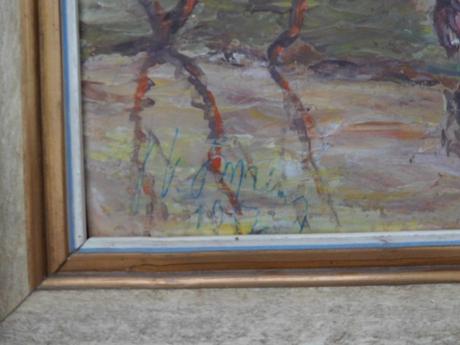 Kočovníci-olej na plátne 1952, 38 x 48 cm 2 kusy, 