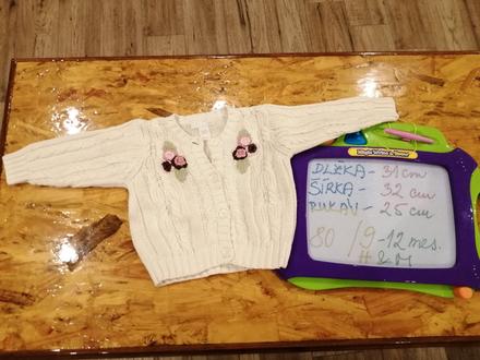 Biely pleteny sveter 80, 80