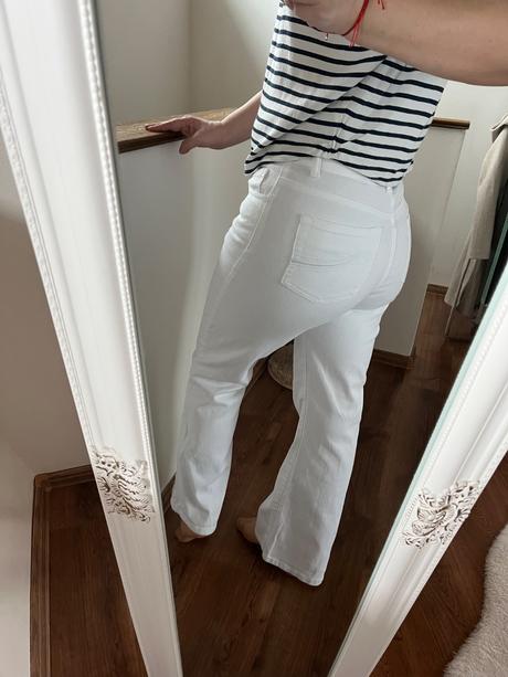 Biele rozšírené džínsy, m&co,l