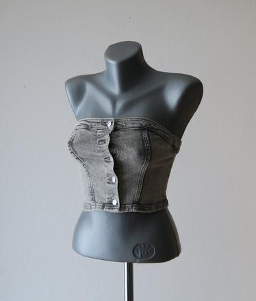 Štýlový sivý denimový korzet, h&m,xs